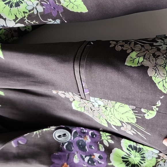 Vintage DEPT Floral Cropped Tie Sleeves Summer Blazer Jacket - Picture 3 of 9